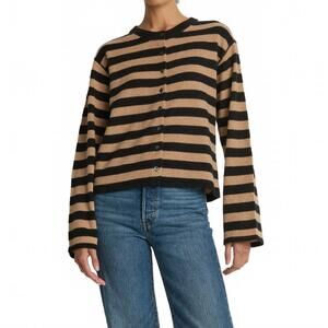 NEW NATION LTD rosetta cardigan in rugby cocoa stripe